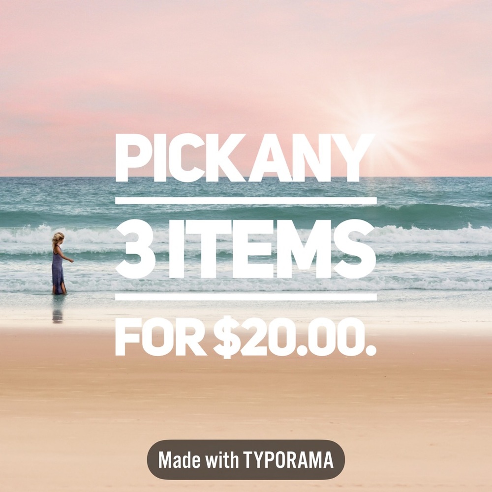 ****3 items for $20.00 sale****